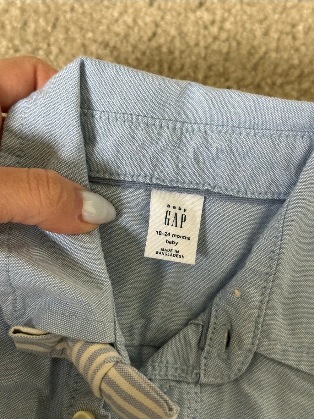 Baby GAP 2-Piece Dress Outfit 18–24 Months Blue Oxford Shirt